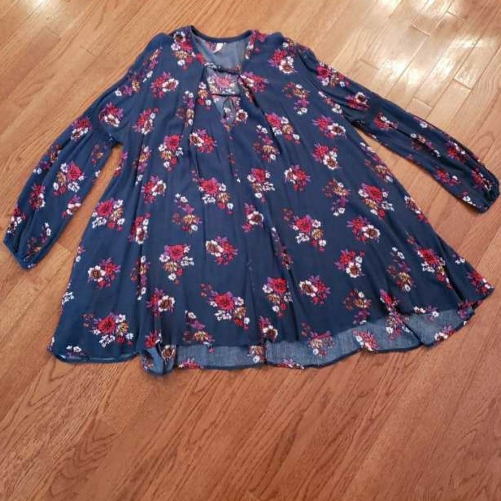 Floral bohemian tunic dress